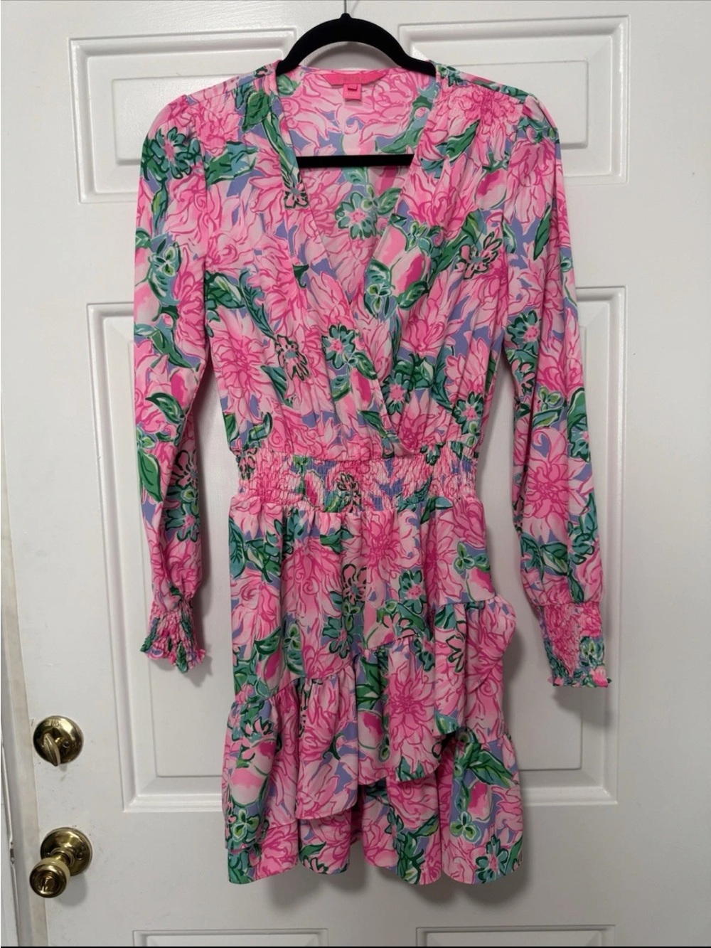 Lilly Pulitzer Cristiana Stretch Pink Blossom "Try Your Zest" Dress Size 2